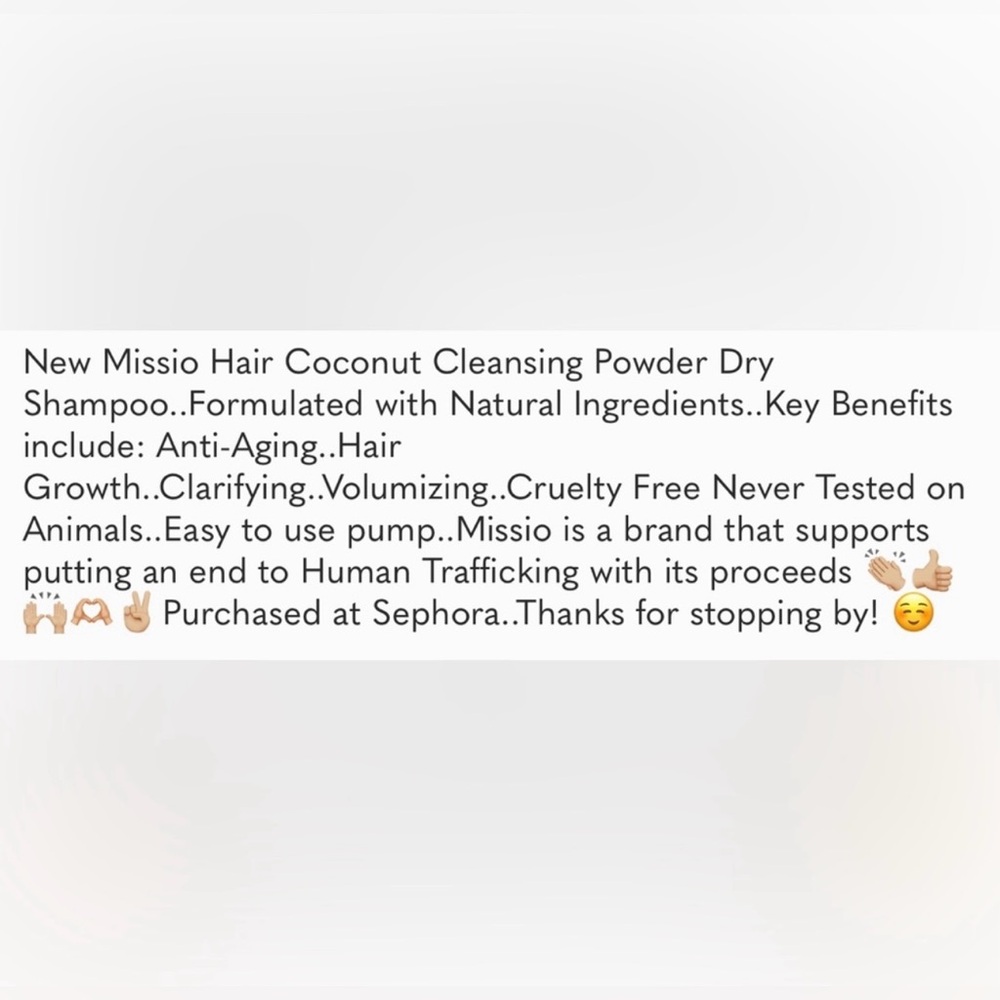 ๐ฅ Hot Deal ๐ฅ New Missio Hair Coconut Cleansing Powder Dry Shampoo Sephora - Picture 8 of 9